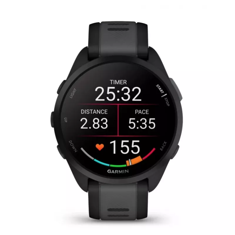 Garmin Forerunner 165 3,05 cm (1,2) AMOLED 43 mm Digital 390 x 390 Pixel Touchscreen Schwarz GPS (Satellit)