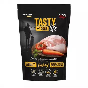 Nassfutter für Hunde BIOFEED Tasty Life Truthahn 90 % Fleisch, Alleinfuttermittel, 500 g