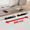 Maclean kompakter Kabelorganizer unter dem Schreibtisch, max. Belastung 5 kg, weiß, MC-107 W
