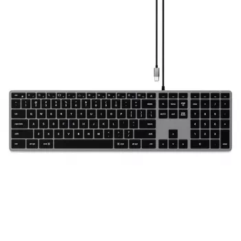 Satechi schlank W3 Tastatur USB-C mit Ziffernblock (Space Grau)