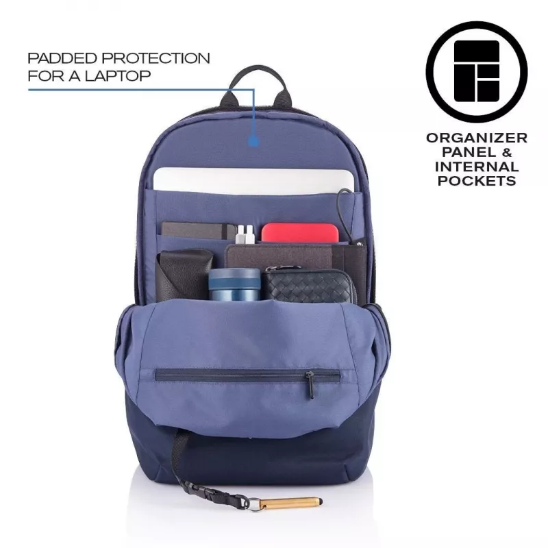 Freizeitrucksack XDDESIGN Bobby Soft mit 15,6 Zoll Laptopfach, 16 l, marineblau, PET