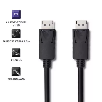 DisplayPort v1.2 Stecker, 4K, 1,5 m