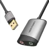 Vention USB Externe Soundkarte 0,15M Grau Metall Typ