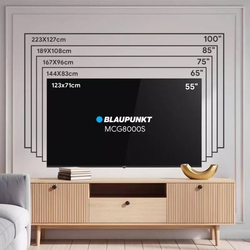 Blaupunkt Mini LED TV | 55MCG8000S | 55 inch | Smart TV | Google TV | Schwarz