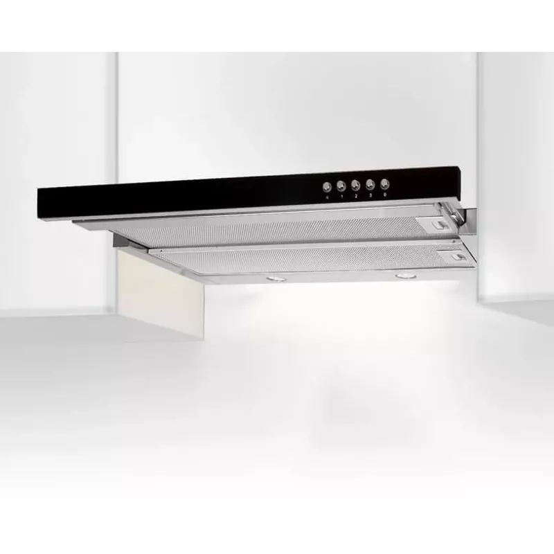 Akpo WK-7 Light Glass 50 Unterbau-Dunstabzugshaube Edelstahl, Schwarz