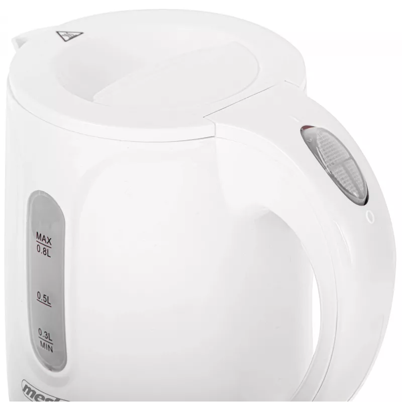 Mesko Wasserkocher | MS 1376 | Elektrisch | 850 W | 0,8 L | Kunststoff | 360°-Drehsockel | Weiß
