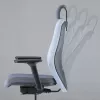 Up Up Athene ergonomischer Bürostuhl Schwarz, Grau + Blauer Stoff