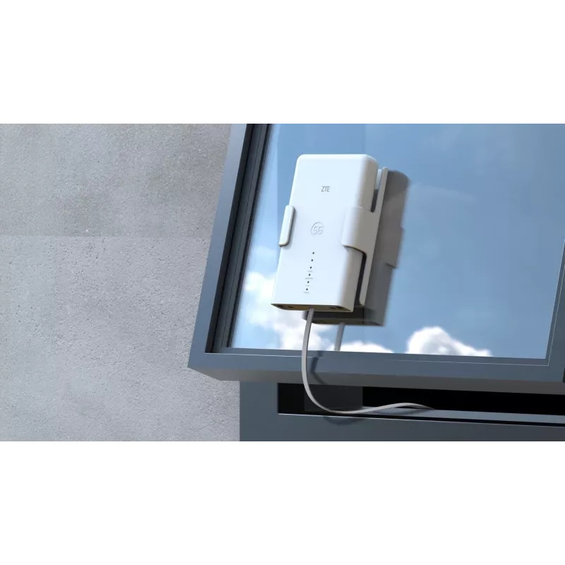 Wi‑Fi-Router-Kit ZTE MC889 mit 5G LTE-Außeneinheit, Wi‑Fi 6, Dualband 2,4/5 GHz, 160 MHz, 5x Gigabit-Ports, PoE, IP65 Außeneinsatz