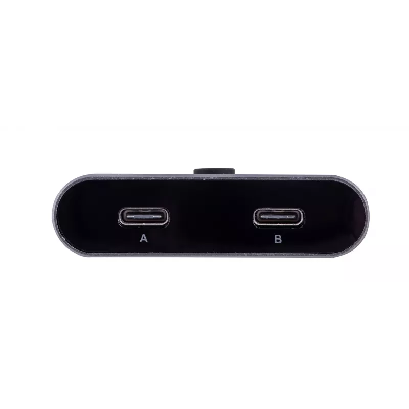 Dockingstation Unitek D1078A — USB-C-Hub, 2x USB-C-Eingang, 1x USB-C-Ausgang, 100 W PD, 4K-Unterstützung, max. 3480×2160, grau