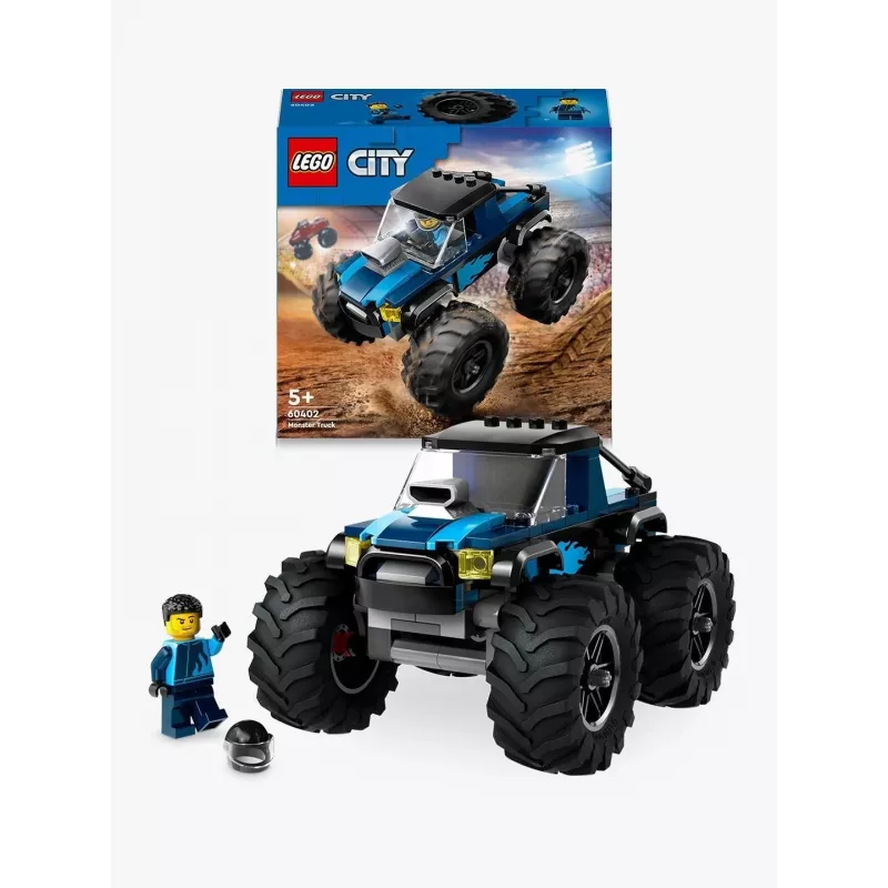 Konstruktionsspielzeug LEGO City 60402 Blauer Monster Truck mit großen Reifen, 148 Teilen, 1 Minifigur, Alter 5+