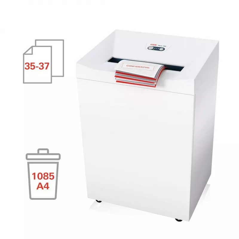 Aktenvernichter HSM Pure 740 Streifenschnitt 3,9 mm, 400 mm Arbeitsbreite, vernichtet CDs und Kreditkarten