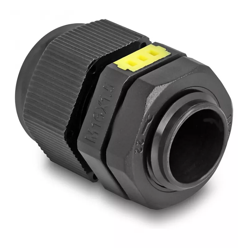 DeLOCK Kabelverschraubung M16 mit Belüftung IP68 wasserdicht Schwarz 2 Stück