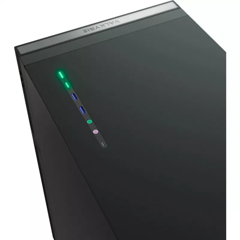 VK02 Lite, Tower-Gehäuse schwarz, gehärtetes Glas