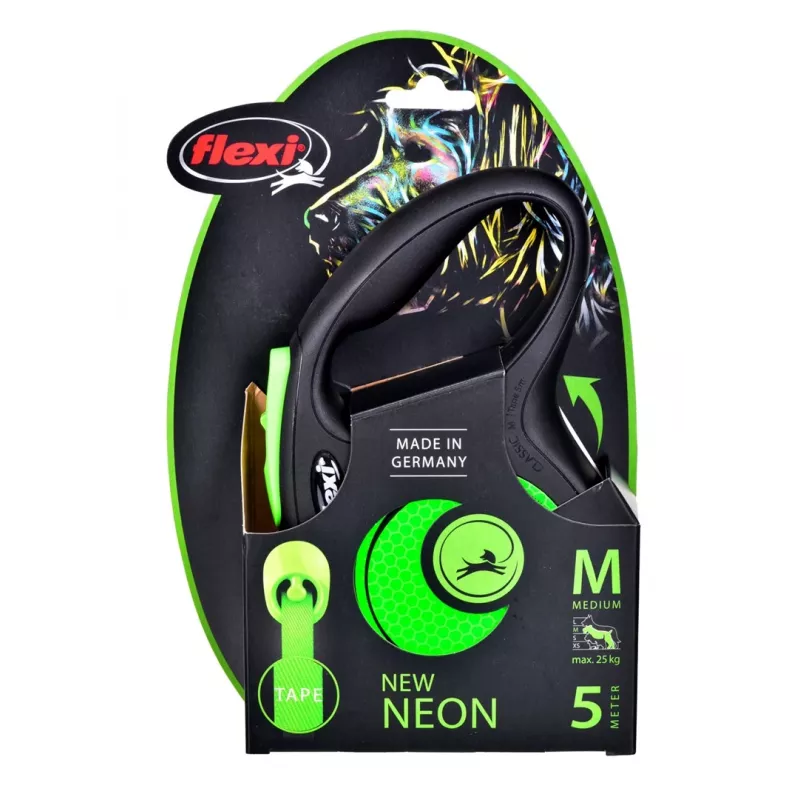 FLEXI neu Neon M - Rollleine - 5 m