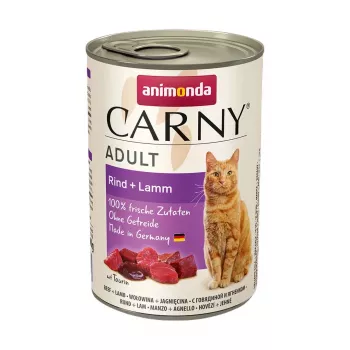 Nassfutter für Katzen animonda Carny 400 g Dose — Rind, ausgewachsene Katzen, glutenfrei, sojafrei