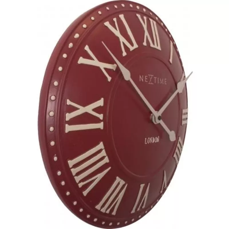 NeXtime klok 3083ro London Roman, Ø34.5 cm, Wanduhr, Rot/Weiß