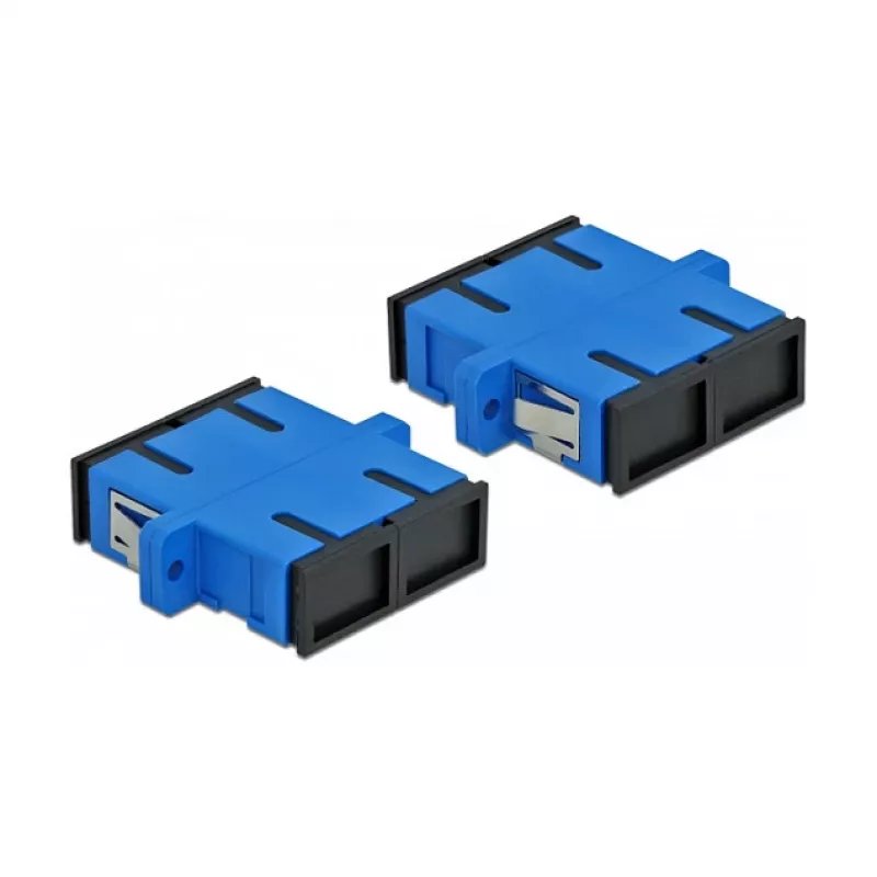 Glasfaserstecker SC Buchse–Buchse DELOCK 85991, blau, 4er-Pack