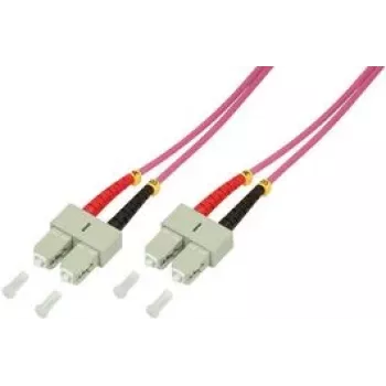LogiLink - Patch-Cable - SC Multimode (M) auf SC Multimode (M) - 2,0m - Glasfaser - 50/125 Mikrometer - OM4 - Halogenfrei - Heideviolett (FP4SC02)