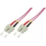 LogiLink - Patch-Cable - SC Multimode (M) auf SC Multimode (M) - 2,0m - Glasfaser - 50/125 Mikrometer - OM4 - Halogenfrei - Heideviolett (FP4SC02)