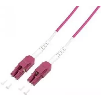 LogiLink Uniboot LWL Patchkabel, 2x LC-Duplex, OM4, 0,5 m platzsparende Patchlösung für Hochleistungsnetze, Faser: - 1 Stück (FP4UB00)