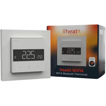 Termostat Heatit WiFi6 Weiß RAL 9003 Wi-Fi Thermostat 3600W 16A