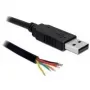 Serielles Kabel DeLOCK 83116 USB Typ-A DB-9 Schwarz 1,8 m