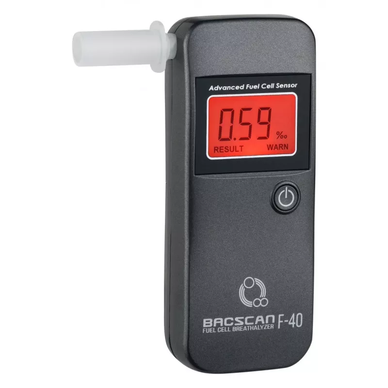 Atemalkoholtester BACscan F-40, kontaktlos, BAK 0–4%, 1% Genauigkeit, 20s Aufwärmzeit, LCD, Batterie AAA×2