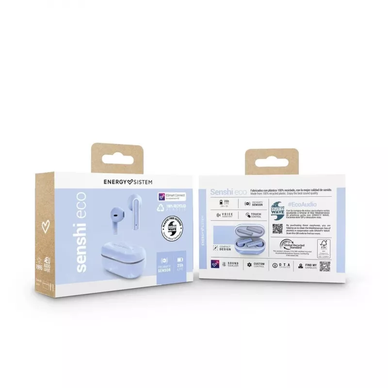 Energy Sistem Senshi Eco Headset True Wireless Stereo (TWS) In-Ear für Anrufe/Musik/Sport/Alltag Bluetooth Hellblau