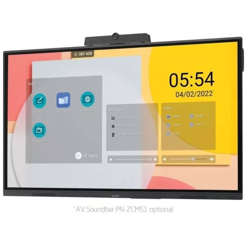 Sharp PN-L752B interaktives Whiteboard 190,5 cm (75 Zoll) 3840 x 2160 Pixel Touchscreen Schwarz