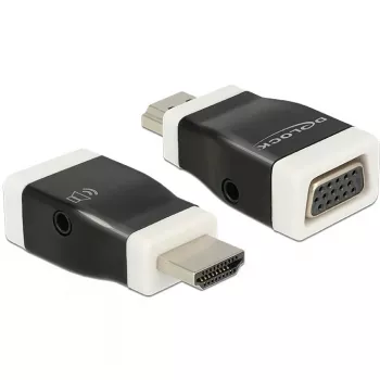 Kabeladapter DeLOCK 65586 HDMI-A auf VGA Schwarz Weiß