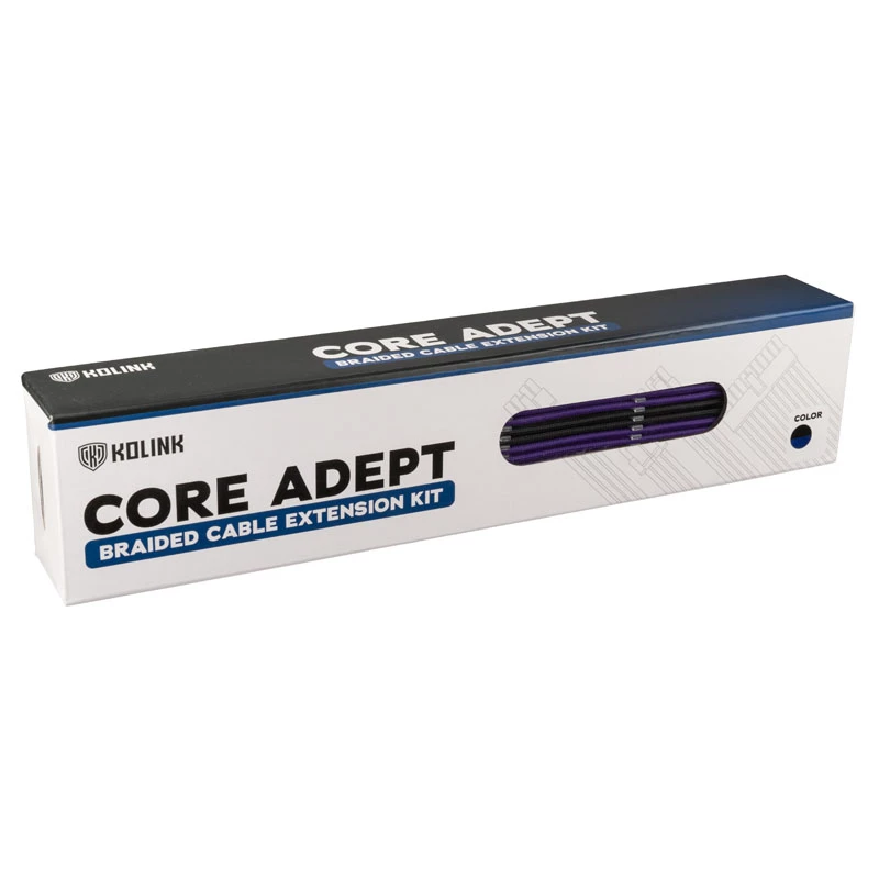 Kolink Core Adept Braided Kabel Extension Kit - Jet Schwarz/Titan Lila