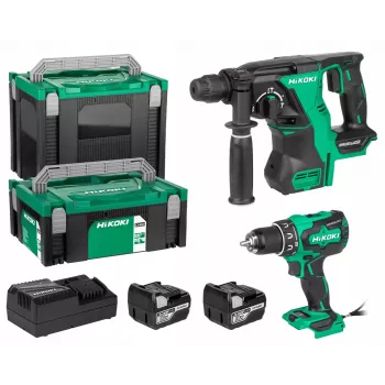 Akkuschrauber Hikoki Akku-Set 18 V DS18DBS+DH18DBL mit 2 x 5 Ah Akkus