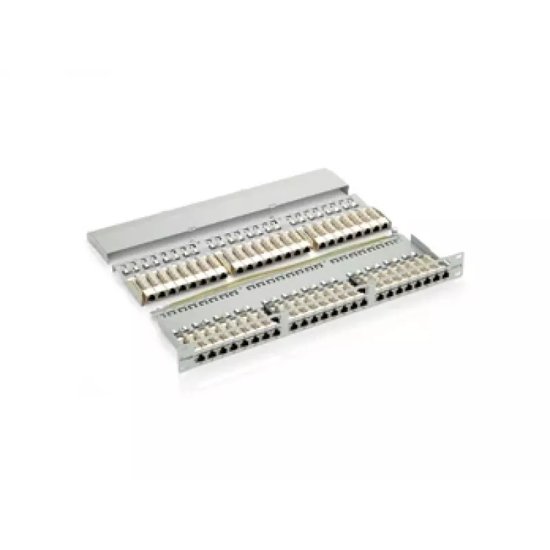 Equip 48-Port Cat.6 Shielded Patch Panel, Schwarz, RJ-45, Gold, Cat6, Rackmontage, 1U, Schwarz
