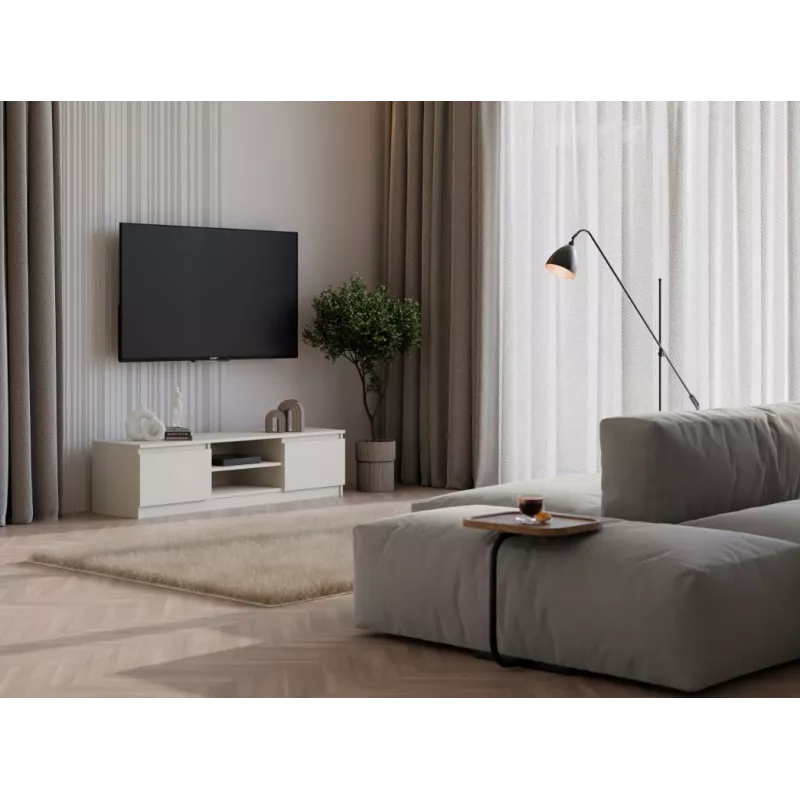 TV-Schrank MALWA 140 von top e shop – 1400×400×360 mm, Kaschmirlaminat, 2 Türen, 1 Einlegeboden