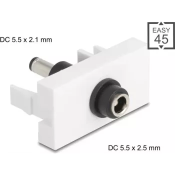 Anschluss DELOCK Easy 45 Modul DC 5,5×2,5 mm auf DC 5,5×2,1 mm, Modell 90864