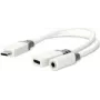 Nedis USB-C™ Adapter | USB 2.0 | USB-C™ Stecker USB-C™ Buchse / 3,5 mm Buchse | 0,10 m | rund | vergoldet | PVC | Weiß | Box