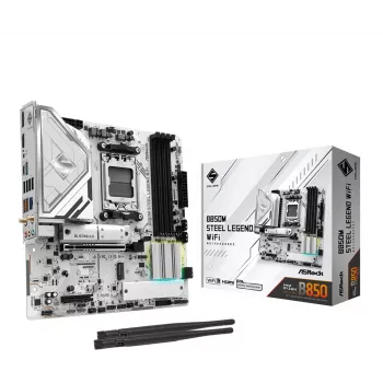 Mainboard ASRock B850M Steel Legend WiFi — AMD B850, Socket AM5, microATX, DDR5, 4 DIMM, Wi‑Fi 7, 2.5Gb LAN