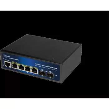 Industrial PoE Switch ALLNET ALL-SGI8106PMJ-BT — 6-Port (4 PoE+), robustes Metallgehäuse