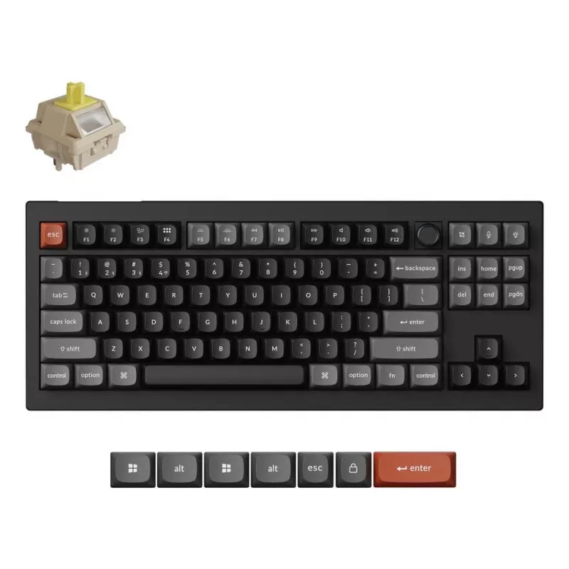 Mechanische Tastatur Keychron V3 Ultra 8K — Kabelgebunden & Bluetooth, QWERTY-Layout, RGB LED, Schwarz
