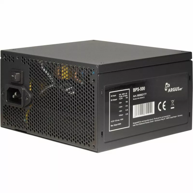 Inter-Tech ArgusNT BPS-500 Netzteil 500 W 20+4 pin ATX ATX Schwarz