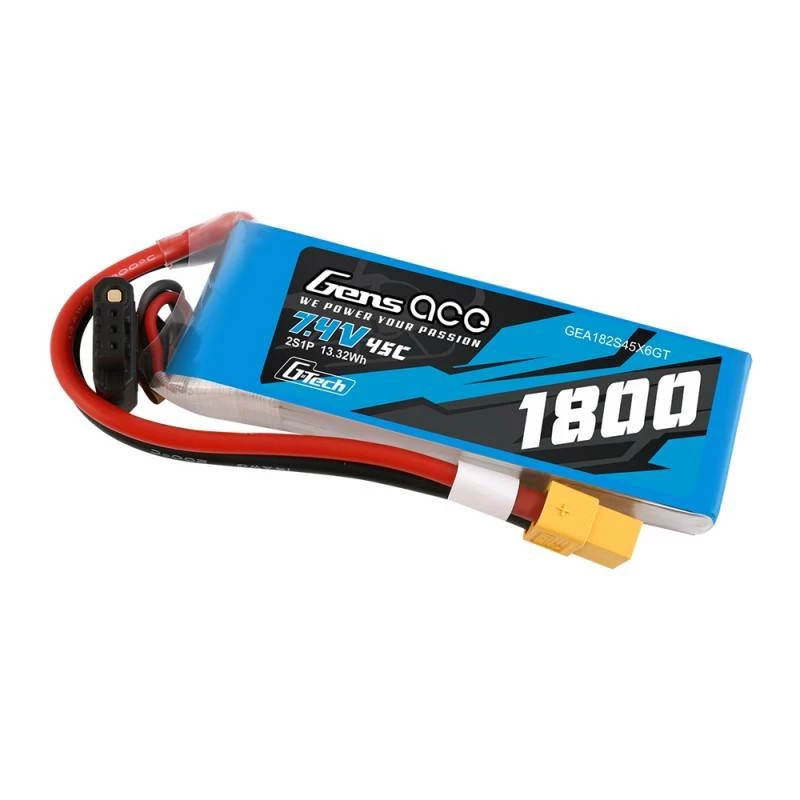 GensAce G-Tech LiPo 1800mAh 7.4V 45C 2S1P XT60 Akku