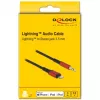 Delock - Kabel Lightning auf Kopfhöreranschluss - Lightning männlich zu mini-phone stereo 3,5 mm männlich - 50cm - Schwarz, Rot (86586)