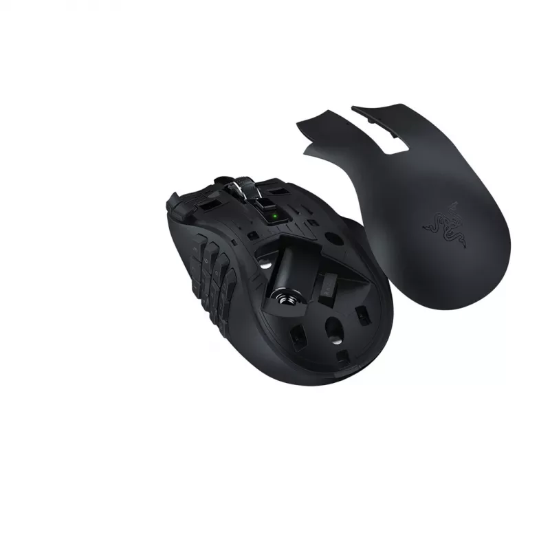 Gaming-Maus Razer Naga V2 HyperSpeed RF Wireless + Bluetooth, rechtshändig, 30000 DPI, optisch, schwarz