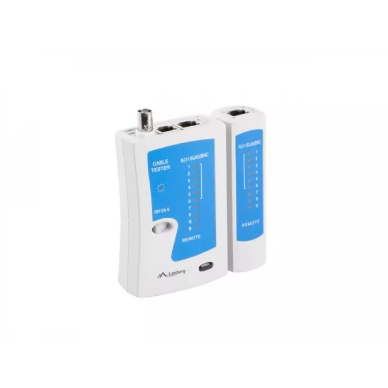 Lanberg NT-0401 Netzwerkkabeltester UTP/STP Kabeltester Blau, Weiß