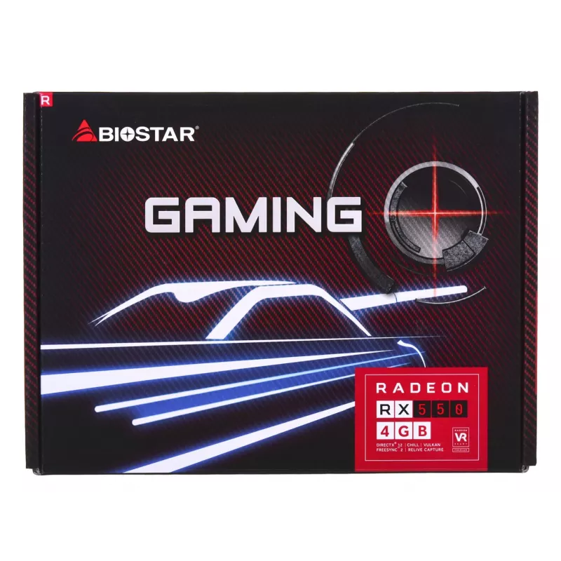 Grafikkarte BIOSTAR Radeon RX 550 4 GB GDDR5, 1100 MHz GPU, 6000 MHz Speicher, 128-Bit, PCIe 3.0, Einzellüfter