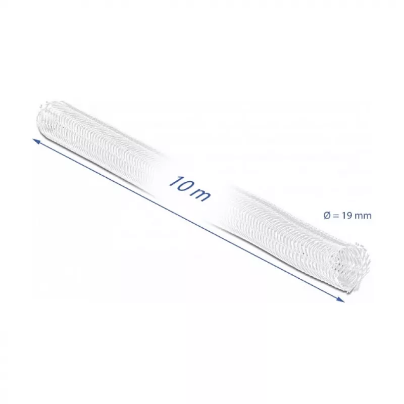 Geflechtschlauch DeLOCK 20819 10 m x 19 mm weiß