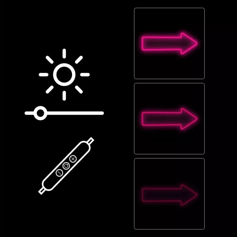 Neonlichter Pfeil Wandleuchte MANTA SNL107PK – rosa dekoratives LED-Pfeilschild