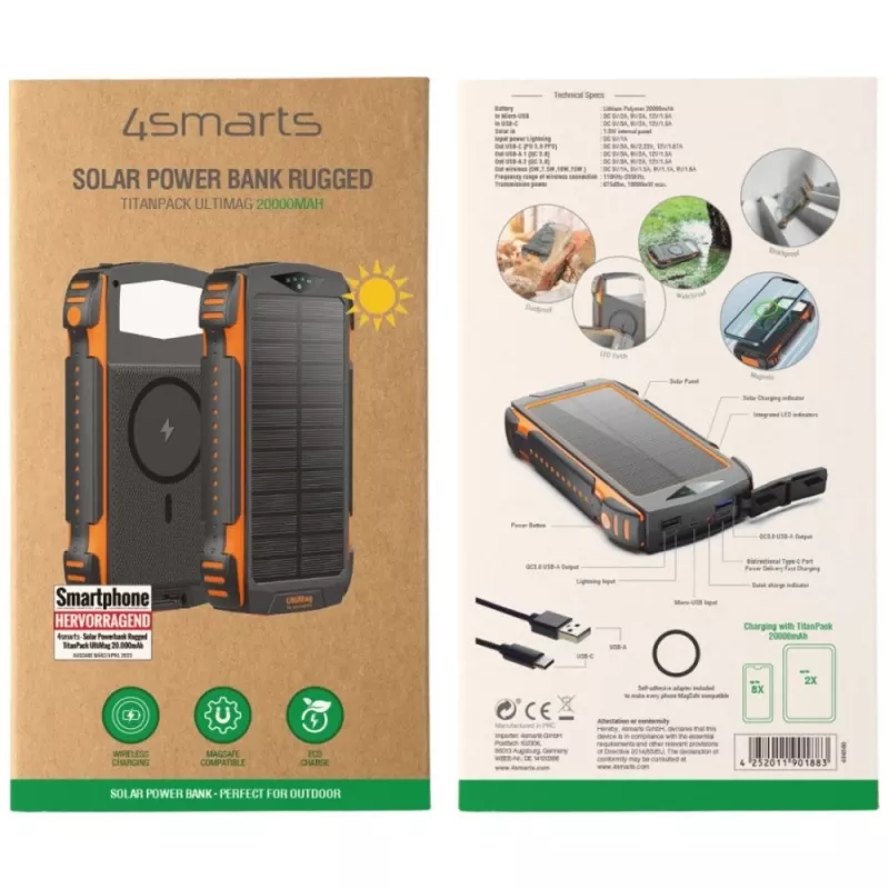 Tragbare Batterie 4smarts TitanPack UltiMag 20000 mAh