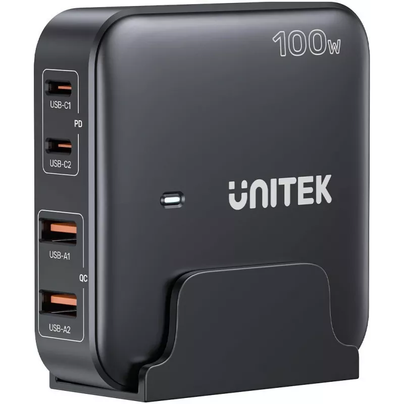 Unitek Schreibtischladegerät P1229ABK01-EU 100 W mit 2× USB-A und 2× USB-C