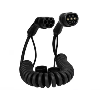 Ladekabel DEFENZO SPIRO AC11 5 m USB Type-C Schnellladung, Typ-2-Fahrzeugstecker, 11 kW, IP55